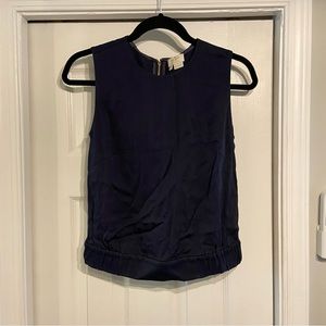 Kate Spade navy Sccop Neck Blouse with Elastic Waist